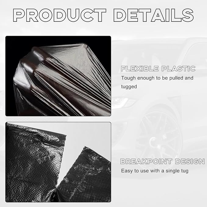 Foldable Waterproof Leather Car Garbage Organizer Holder, Automotive Mini Dustbin Container with One Roll Trash Bag, Universal Interior Car Accessories (Trash Bag)