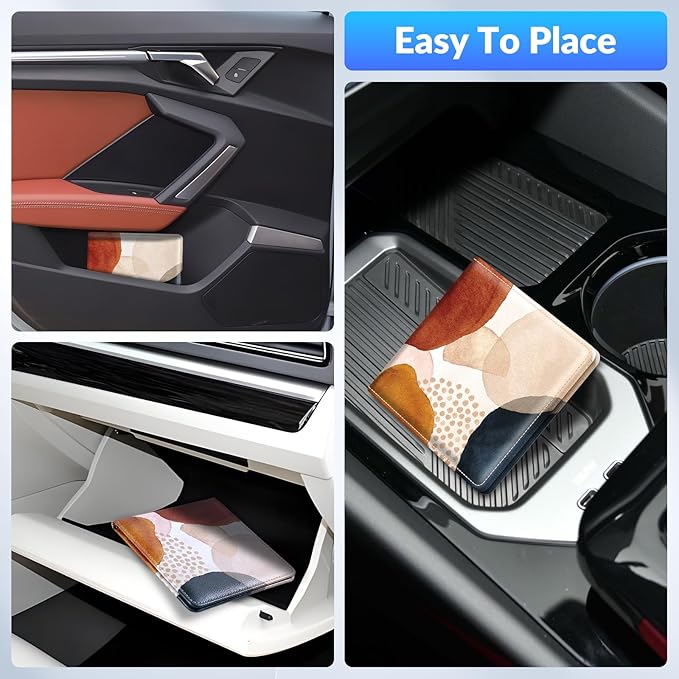 Pisypox Car Registration and Insurance Card Holder，Vehicle Glove Box Car Organizer，Accessories Case for Storing Driving Licences, Cards, Documents