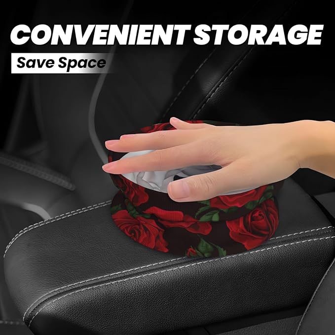 Flower Car Trash Can,Car Accessories Waterproof Car Organizer Foldable Portable Trash Bin Can Be Hung on The Back Seat Garbage Can for Various Cars