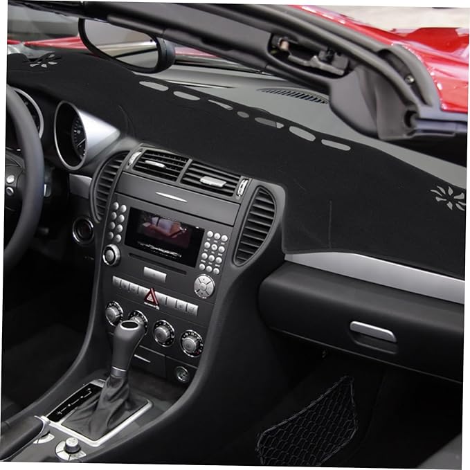 Dashboard Cover Mat for Automotive Interior Slip Polyester Protector for Sunlight and Glare for Left-Hand Drive Cars and Easy to Install