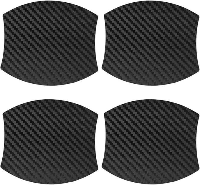 kingsea 4PCS Car Door Handle Scratch Protector, Removable Magnetic TPU 3D Carbon Fiber Texture Car Door Handle Paint Scratch Protector Sticker Universal (Style 1)