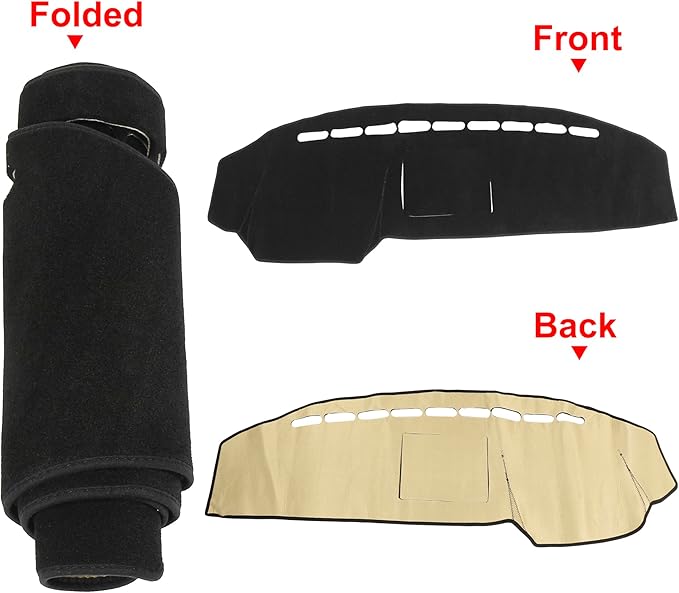 X AUTOHAUX Car Dashboard Cover Non-Slip Mat Carpet Replacement Polyester for Ford F-150 2009-2014