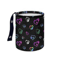 Colorful Dog Paw Heart Car Trash Bag, Car Trash Can - Cute, Portable, Collapsible for Back Seat, Floor, or Hanging Headrest Waste Basket