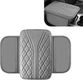 Car Center Console Cover, Leather Center Armrest Cover with Storage Bags, Automotive Heightening Console Protection Pad, Universal for Cars, Trucks, SUVs (Grey)