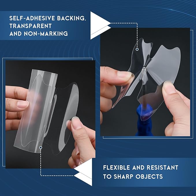 8PCS Car Door Handle Anti-Scratches Sticker, Universal Auto Door Bowl Protective Strips for Cars Trucks SUVs, Automotive Exterior Accessories (Transparent)