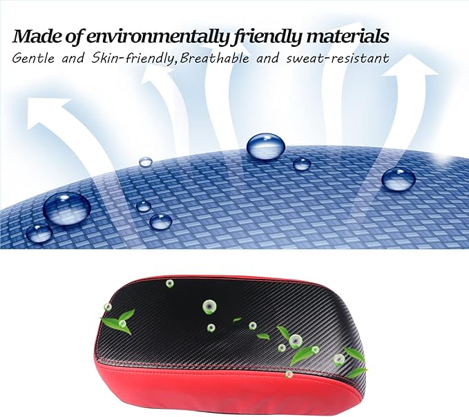 SKTU for 2022 2023 2024 2025 2026 Ford Maverick Armrest Cover 2022-2026 Maverick Center Console Cover Maverick Armrest Pad 2023 2024 2025 2026 Maverick Accessories Center Console Cushion (Red Line)