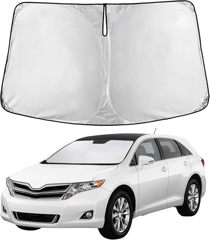 EcoNour Windshield Sunshade for Toyota Venza 2009–2015 | Custom Fit Front Window Sun Shade | Blocks Harmful UV Rays & Reduces Heat | Foldable Sun Visor with Storage Pouch