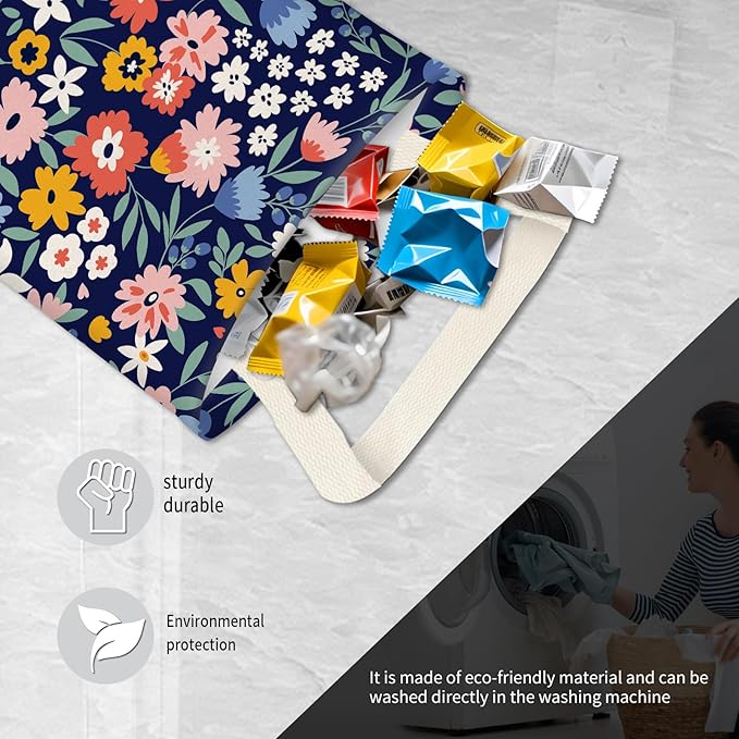 BEAKND Hanging Car Garbage Bag, Cute Car Trash Can Bag, Automotive Accessories for Women Men Cute Colorful Flower
