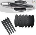 MLY 8 PCS Car Door Handle Protector, Carbon Fiber 3D Traceless Door Scratch Protector, Anti-Scratch Handle Bowl Covers Sticker, Universal for Most Vehicles (Black)