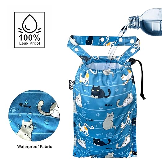 RMMOORORO Cute Hanging Car Trash Garbage Bag 100% Leakproof Waterproof Multipurpose for Car Back Front Seat Console with Hanging Strap (Cats Play)