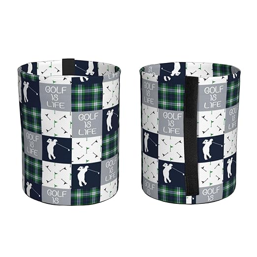 Golf Navy Patchwork Car Trash Can Garbage Cans Foldable,Cute Hanging Car Organizer and Storage Bag Leak Proof, Auto Back Seat Trash Bin Universal for Truck, SUV, Outdoor Travel