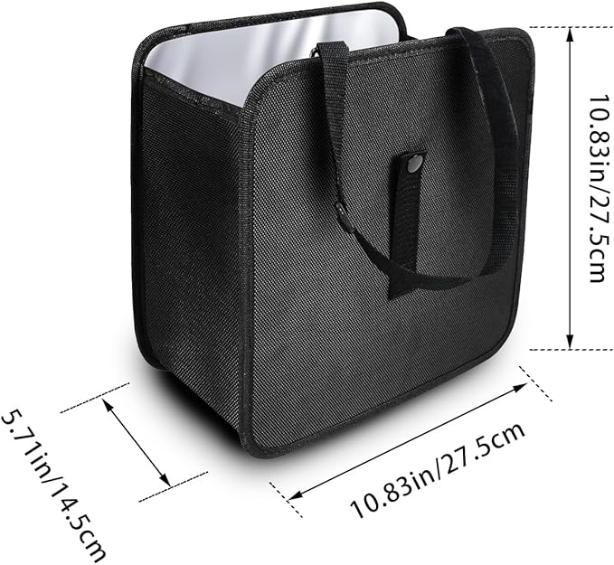 Car Trash Can, Oxford Cloth Foldable Auto Trash Bin Hanging, 1.85 Gallon Capacity Garbage Bag Organizer, Leak-Proof Waterproof Automotive Storage Container, Car Interior Accessories (Large)