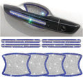 8PCS Bling Car Door Handle Protector, Crystal Rhinestone Anti-Scratch Vehicle Door Handle Bowl Stickers, Glitter Automotive Exterior Decal Accessories, Universal for Vehicles (Blue/White)