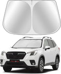 Toluoma Custom Fit Windshield Sun Shade for Suba-ru Forester 2019-2024 - Full Coverage, 210T Reflective Fabric, Double-Layer Design - Blocks 99% UV Rays, Keeps Car Cool, Easy to Install and Store