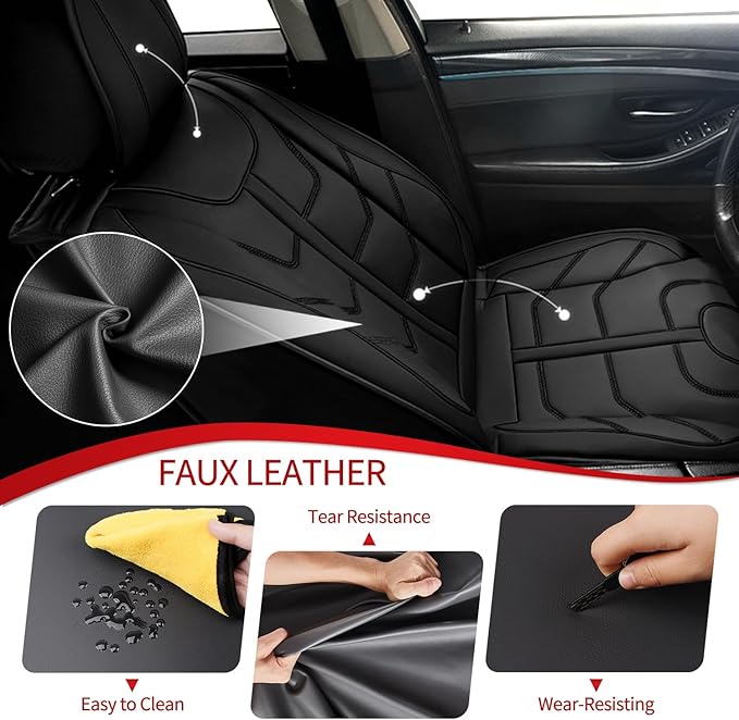 TTX LIGHTING Front Seat Covers Fit for Infiniti Q70 2014-2019 Waterproof Leather 2 Front Seat Covers Automotive Seat Cushion Car Seat Protectors with Airbag Compatible (Black)
