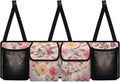 Car Trunk Organizer Backseat Hanging Organizer with 2 Large Storage Bag & 2 Mesh Pockets, Super Capacity Storage Solution for SUVs, Trucks, Vans, and Cars,Hummingbird Flower