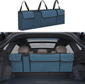 Car Trunk Organizer, Backseat Hanging Large Storage with Adjustable Straps,Waterproof PVC Collapsible Cargo Bag, Car Interior Accessories for Auto SUV MPV (Blue)