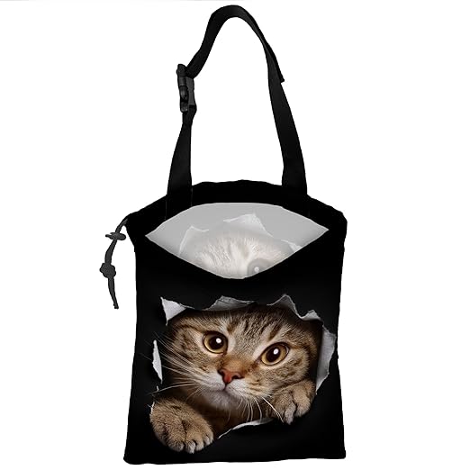 UUCBTAH Car Trash Bag Cat in Black Hole Car Trash Bin Leakproof Waterproof Car Trash Can for Back Seat, Foldable Car Garbage Bag with Adjustable Straps and Drawstring for Car Accessories