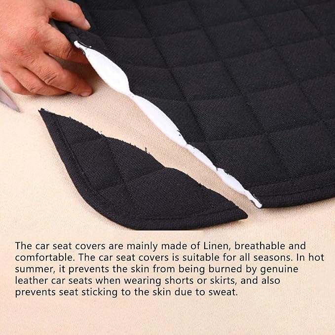 Suninbox Car Seat Cover,Linen Bottom Car Seat Covers,Universal Cloth Car Seat Cushion Cooling Breathable Ventilated Front Seat Only[Gray] Automotive, SUV, Truck, and Van