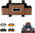 Car Organizers and Storage Box Behind Seat, Car Organizer Back of Seat, 4 in 1 Multifunctional Cars Organizer, For Snacks, Drinks, Bag Hook, Keep Tidy & Organized (Brown)