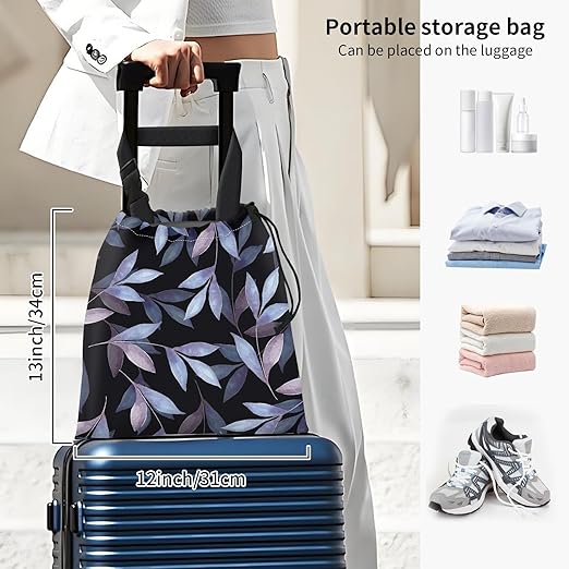AFYEWKC Car Trash Bag Large Hanging Can for Back of Seat, Cute Waterproof Car Garbage Bag for Vehicle, Travelling, Outdoor Cute Blue Black Leaf