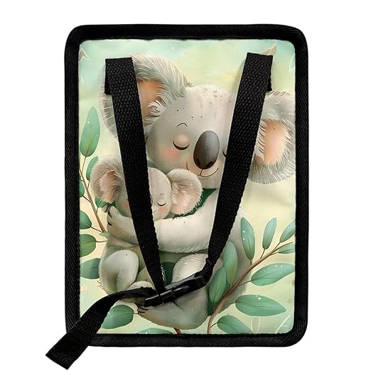 Cute Koala Mother-and-Baby Car Trash Can with Zipper & Hanging Design Suitable for Backseat and Behind Center Console
