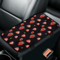 CLOHOMIN Red Strawberry Car Center Console Cover Pad Cute Auto Arm Rest Cover Winter Car Armrest Cover Accessories for Sedan SUV Van