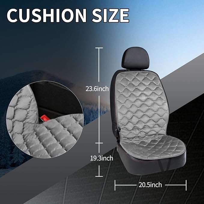 ESMING Driver Or Passenger Car Seat Cushion for Full Back and Seat-Gray