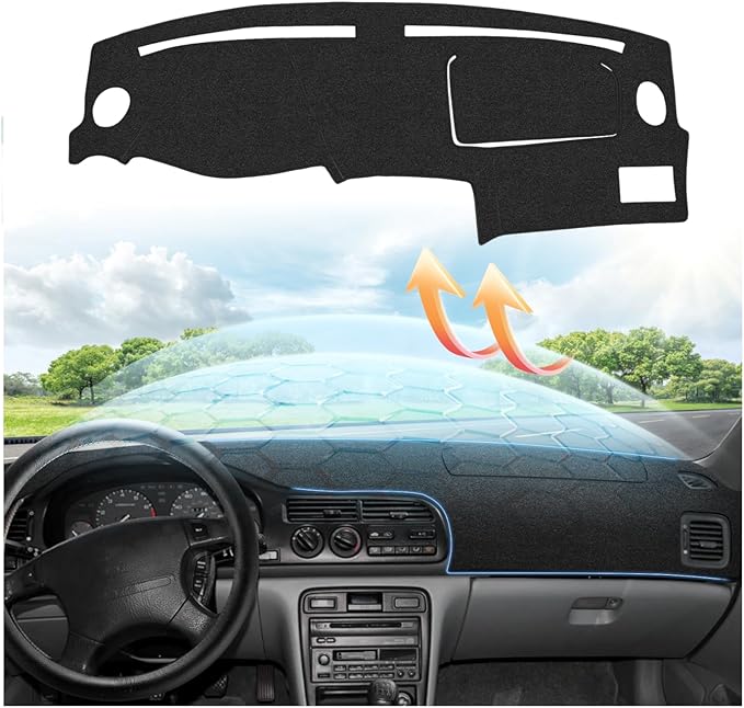 Cartist Dash Cover Compatible with Honda Civic 1996 1997 1998 1999 2000 Dashboard Cover Mat Non-Slip Carpet Sunshield Glare UV Rays Protector