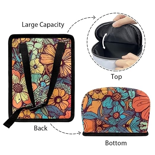 DISNIMO Abstract Groovy Flower Car Trash Can Bin with Lid Large Car Garbage Can Leakproof Mini Car Accessories Trash Bin Car Dustbin Organizer Container for Car Office Home