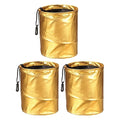 HARFINGTON 3 Packs Car Trash Can 0.9 Gallon Foldable Leak-Proof Garbage Organizer Portable Hanging Waterproof Truck Trash Bins for Van Automotive Vehicle Front Seat, Gold