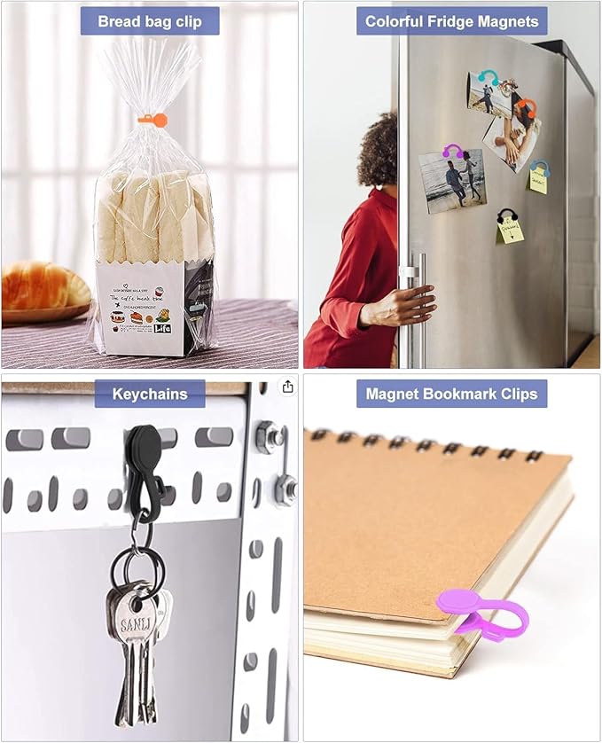 12 PCS Silicone Magnetic Cable Ties, Cable Clips Cord Organizer [1S] Management cable Cords, Reusable Magnet Cable Organizer, Phone Cord Holder for Organizing, Bookmark Whiteboard Fridge Magnets etc