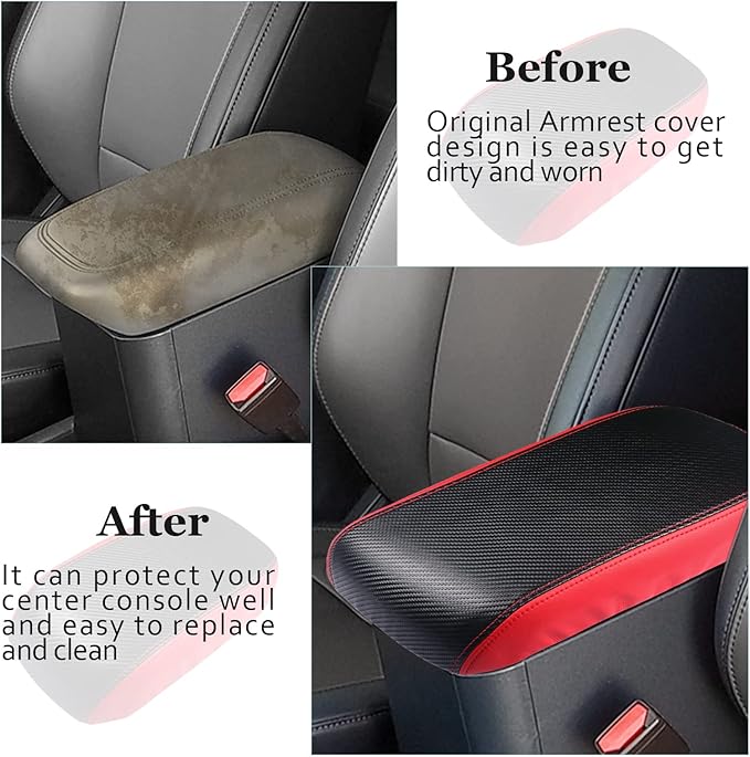 SKTU for 2022 2023 2024 2025 2026 Ford Maverick Armrest Cover 2022-2026 Maverick Center Console Cover Maverick Armrest Pad 2023 2024 2025 2026 Maverick Accessories Center Console Cushion (Red Line)