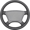 MEWANT Black Hand Stitch Steering Wheel Cover for C-Class W202 E-Class W210 W124 S-Class W140 1993-2000 Smooth Microfiber Leather DIY Wrap Custom Fit Classic Car Interior Accessories