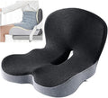 Back and Seat Cushion, Car Seat Cushion, Soothe+ Cushion, Memory Foam L-Shaped Integrated Seat Cushions Lumbar & Lower Back Support for Office Chair, Car (A-Black Grey)