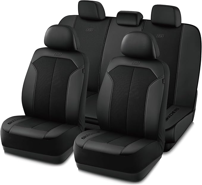 Skechers Car Seat Covers,GOGA Mat Oxford Cloth Seat Covers,Waterproof Car Seat Covers Full Sets,Automotive Universal Fit Seat Cover for Most Cars, Suvs, Trucks,Black