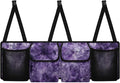 Purple Tie Dye Car Trunk Organizer Backseat Cargo Storage Bag with Elastic Net Collapsible Pouch SUV, Truck, MPV Car Accessories