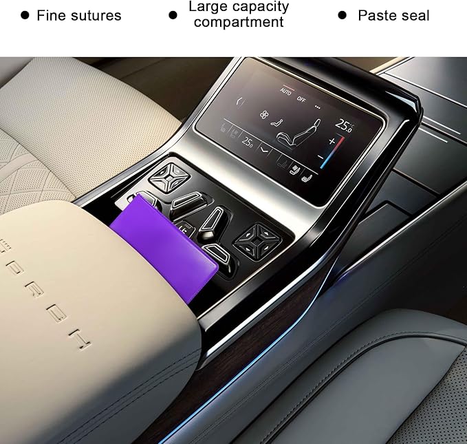 Ziciner 2PCS Car Registration and Insurance Holder, 5.2"× 4.7" Leather Auto Glove Box Organizer with Closure, Essential Car Document Holder for Card, Driver License (Purple)