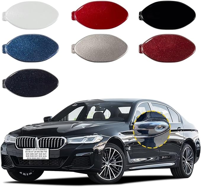 Goholy Car Door Handle Cover Cap Compatible with BMW 1 3 5 6 8 Series X5 X6 X7 Z4 M5 M8 F90 G05 G06 G07 51217489341 51219463547 Door Key Cover Door Handle Accessories Lock Cap Black