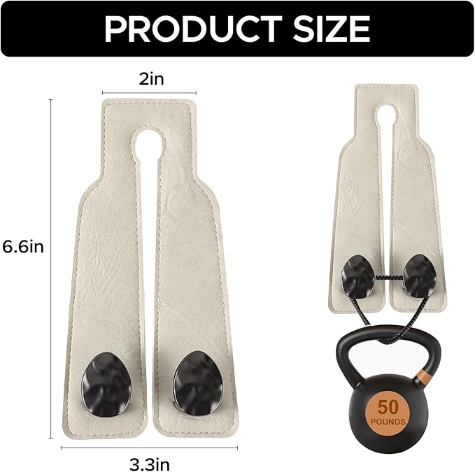 URIZZD 2PCS Leather Car Seat Hooks for Headrest, Vehicle Hanger Storage Organizer Universal for Handbag Purse, Car Accessories Gift (White-Black)