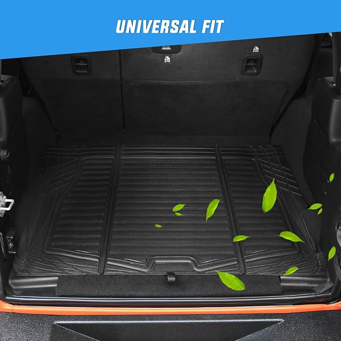 Nilight Rubber Cargo Mats for Cars Trucks SUVs,Universal Trim to fit for Most Vehicles,All Weather Protection Heavy Duty Cargo Liners