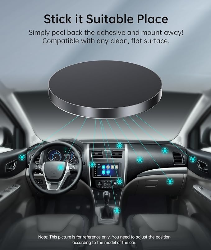 ARLIFE Sticky Magnetic Phone Wall Mount Compatible with Magsafe iPhone 14 13 12 Mini Pro Max, Holder for Samsumg and All Smartphones with Metal Ring. Wall Car Automobile Cradles Dash Shower Mount