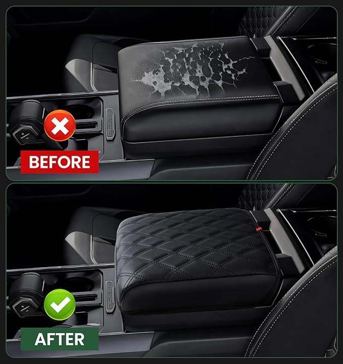Center Console Cover for 2021-2025 Ford F150 Truck Interior Accessories, 2022-2025 F150 Lightning Armrest Middle Console Cover Anti-Scratch Protector Cushion Pad (Only for Work Surface Console)