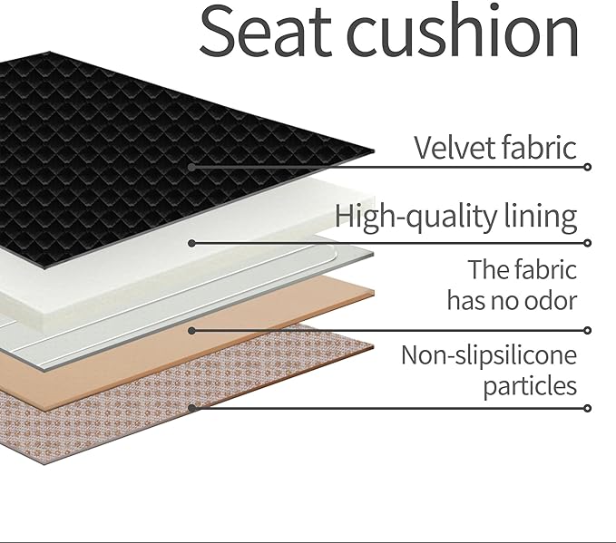 ESMING Driver Or Passenger Car Seat Cushion for Full Back and Seat-Black