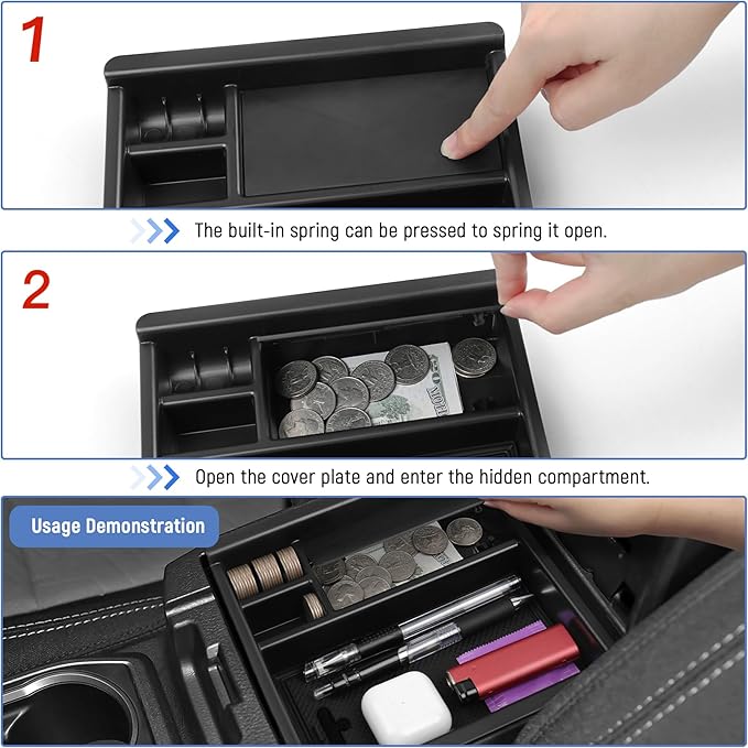 YOJOJOCO Center Console Organizer Compatible with Toyota 2016-2023 Tacoma Accessories Storage Box Organizer Tray
