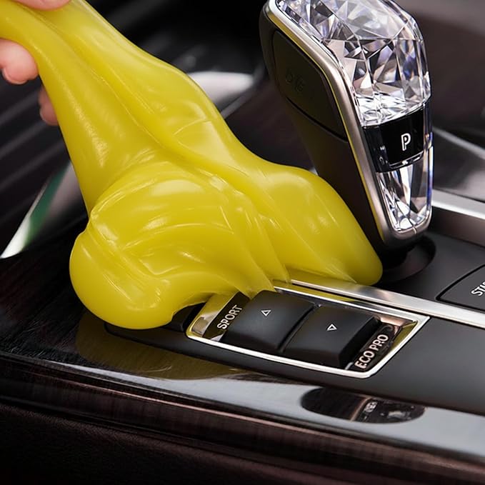 Car Cleaning Gel,Reusable Car Cleaning Putty for Interior Detailing, Car Cleaning Supplies, Auto Detailing Tools, Car Slime for Dust Removal, Car Accessories Interior, Car Cleaning Kit(Yellow, 5.0 OZ)