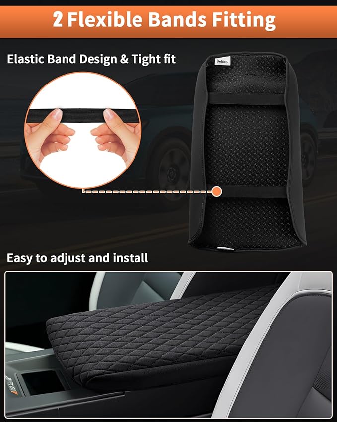 Shademax Custom for 2024 2025 2026 Honda Prologue Center Console Cover Armrest Cover for Honda Prologue Accessories Arm Rest Cushion Pad Leather Middle Console Cover Armrest Seat Box Protector Black