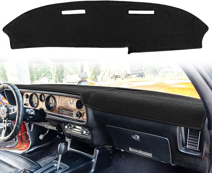 Dash Cover Mat Custom Fit for Pontiac Firebird/Trans Am, Dashboard Cover Pad Carpet Protector (Black) F174