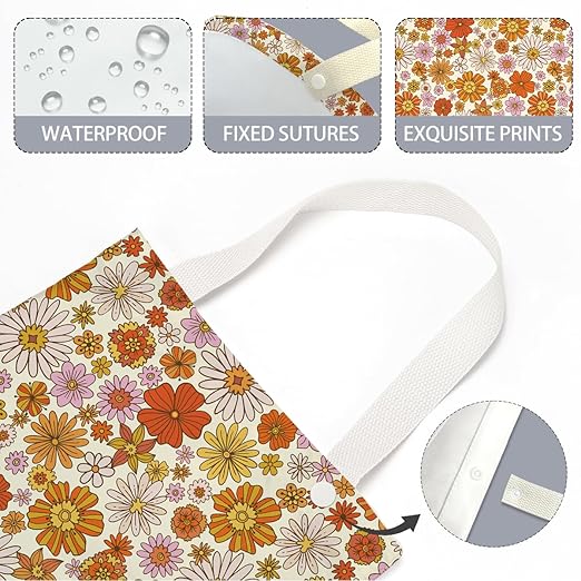 Pykfrhh Car Trash Bag, Car Garbage Bag, Car Trash Bag Hanging, Waterproof Car Back Seat Organizer, Car Trash Can for Car Accessories, Vehicle, Travelling, Camping, Flower Daisy Sunflower Rose Decor