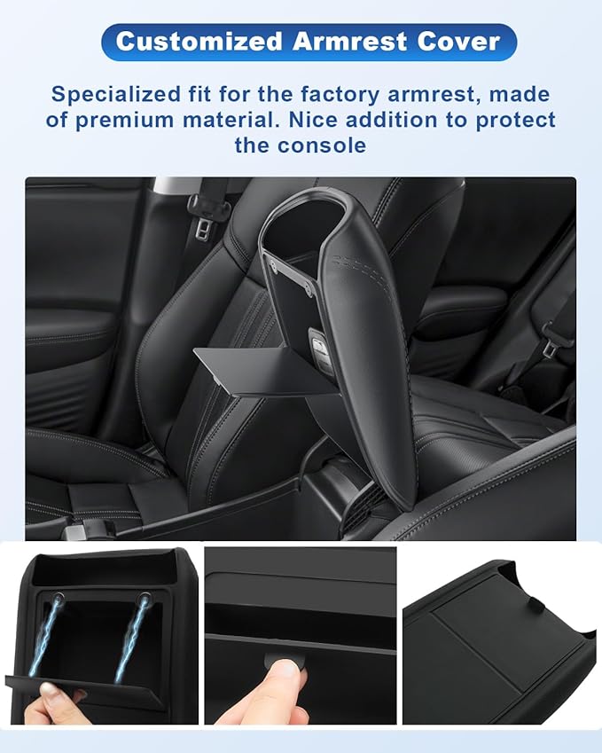 CDEFG for 2026 Honda HR-V Center Console Cover with Hidden Storage for 2023-2026 Honda HR-V Accessories Armrest Cover Middle Console Pad with Magnets Secret Box